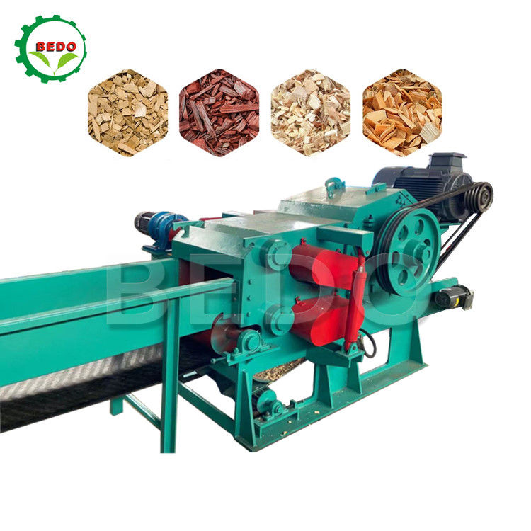 590 รอบต่อนาทีเครื่องย่อยไม้ Chipper ไฟฟ้าป่าไม้ประเภทกลองอุปกรณ์สับไม้