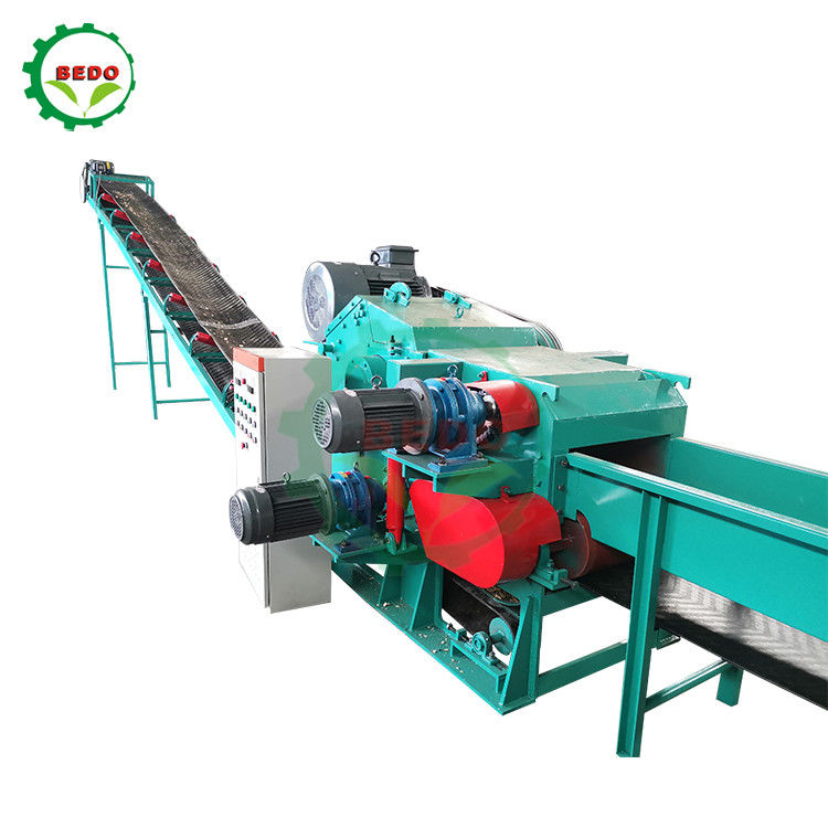590 รอบต่อนาทีเครื่องย่อยไม้ Chipper ไฟฟ้าป่าไม้ประเภทกลองอุปกรณ์สับไม้