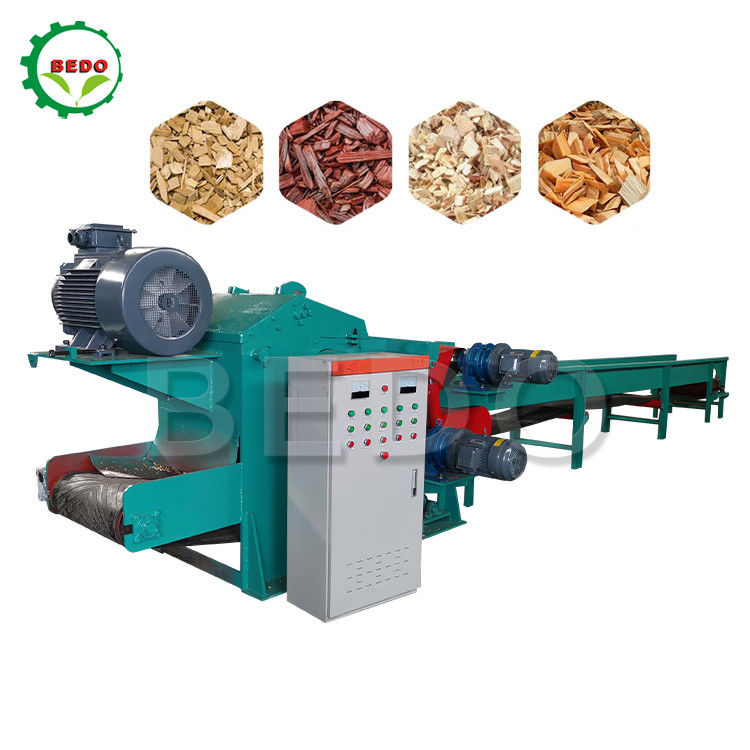 เครื่องทำเศษไม้ไม้ไผ่ไฟฟ้า 380V 8-10T / H Chipper ประเภทกลองอุตสาหกรรม