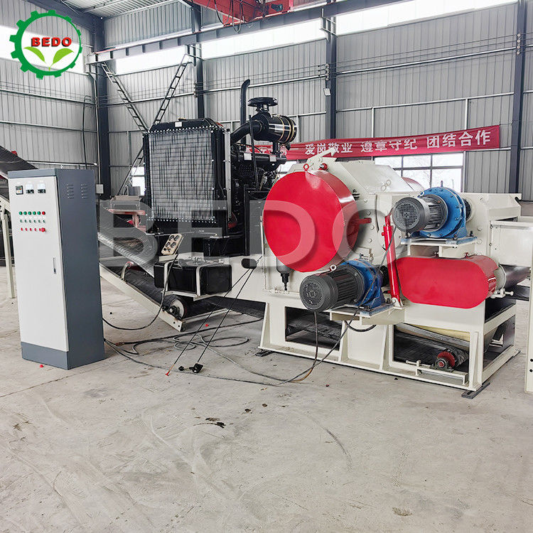 ภาระหนัก 110KW ไม้สาขาขยะกลองเครื่องตัดไม้ชนิดอุตสาหกรรม Shredder
