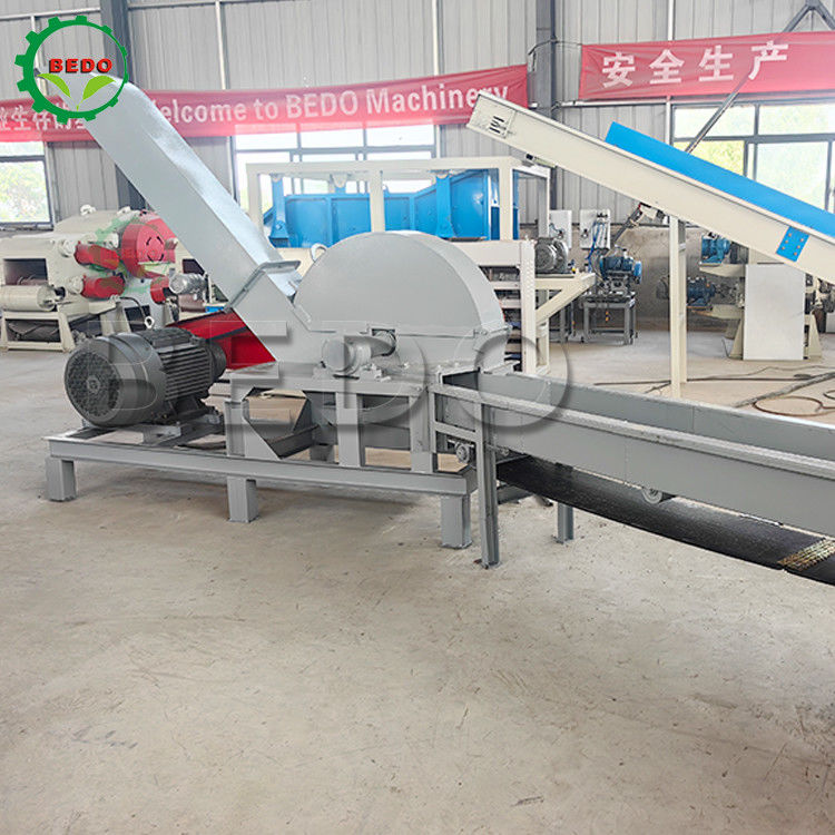 37KW อิเล็กทริก 6pcs ใบไม้ เครื่องบดไม้ 4m ขนส่งอาหารชนิดกลอง Shredder