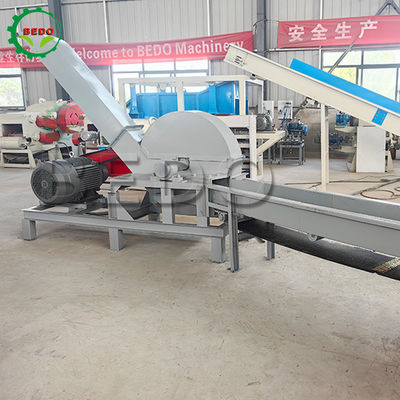 37KW อิเล็กทริก 6pcs ใบไม้ เครื่องบดไม้ 4m ขนส่งอาหารชนิดกลอง Shredder