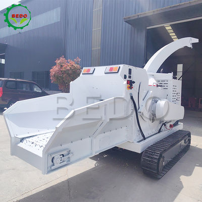 Professional Drum Type Wood Crusher Machinery Crawler Wood Crusher for Log Trunks เครื่องบดไม้แบบกลองแบบกลองแบบกลองแบบกลอง