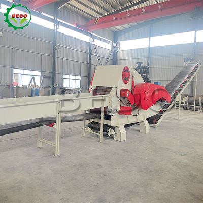 2pcs Blade Self Feeding Hydraulic Wood Chipper Machine การดําเนินงานเรียบง่าย เครื่องบดชนิด Shredder